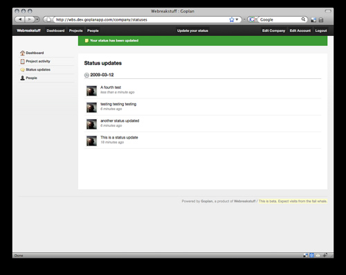 Goplan 2: Status updates