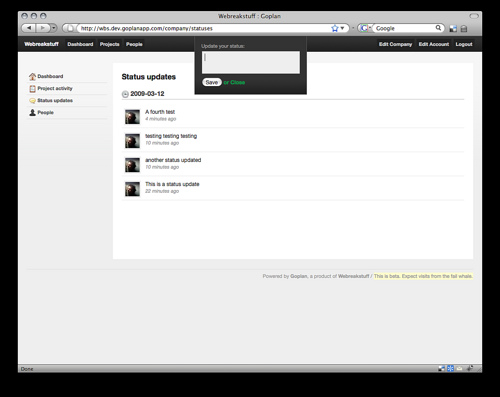 Goplan 2: Status updates
